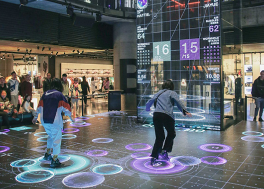 地面互动投影在大型商场、超市、购物中心、商贸中心的应用场景