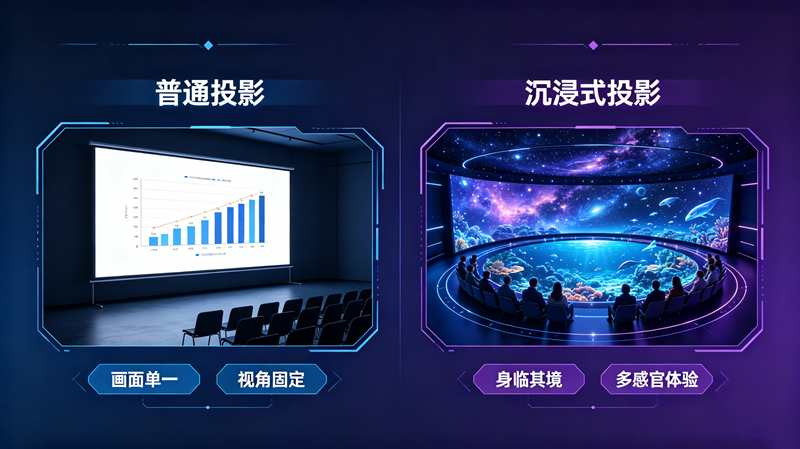 沉浸式投影和普通投影区别-苏州好奇数字科技有限公司.png