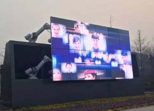 机械臂+led显示屏互动在户外广告宣传方面的应用场景