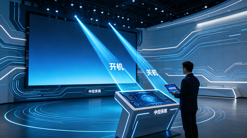 展厅中控怎么控制大屏开关机-苏州好奇数字科技有限公司